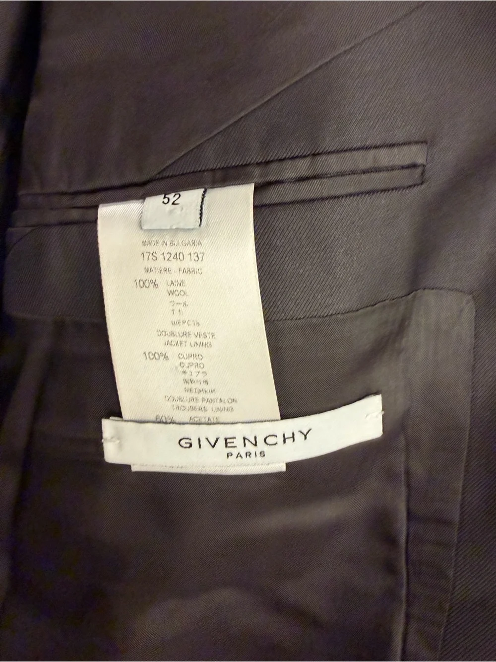 Givenchy Black Men's Two-Piece Tailored Suit